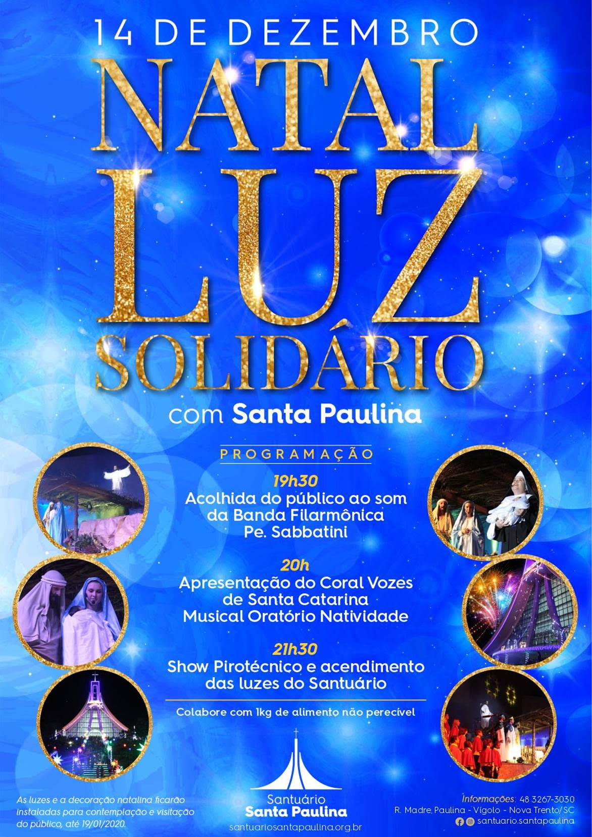 Natal Luz Solidário está sendo preparado no Santuário Santa Paulina